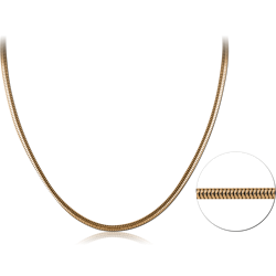 GOLD PVD COATED  STAINLESS STEEL GRADE 304 SNAKE NECK CHAIN 45CMS WIDTH 3.2MM