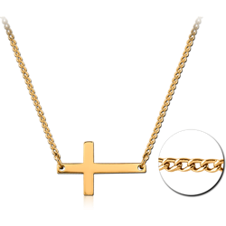 GOLD PVD COATED SURGICAL STEEL GRADE 316L NECKLACE WITH PENDANT