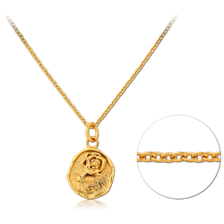 GOLD PVD COATED SURGICAL STEEL GRADE 316L NECKLACE WITH PENDANT