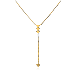 GOLD PVD COATED STERLING 925 SILVER NECKLACE WITH PENDANT - TRIANGLE