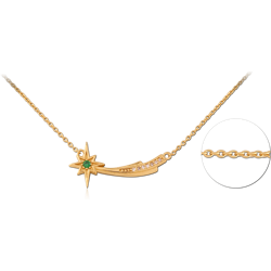 STERLING 925 SILVER GOLD PLATED JEWELED NECKLACE WITH PENDANT