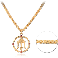 STERLING 925 SILVER GOLD PLATED JEWELED NECKLACE WITH PENDANT