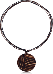 ORGANIC COCONUT SHELL STRIPE RESIN NECKLACE