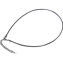 WAX COTTON MATERIAL NECKLACE WITH EXTENSION CHAIN