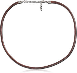 WAX COTTON CORD NECKLACE WITH STAINLESS STEEL GRADE 304 LOCKER AND EXTENSION CHAIN