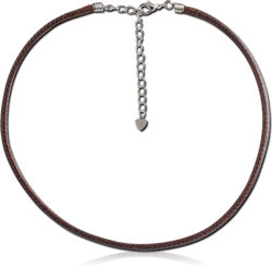 WAX ORGANIC MATERIAL ROPE NECKLACE WITH EXTENSION CHAIN