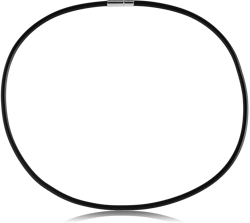 BLACK RUBBER NECKLACE WITH LOCKER