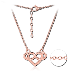 ROSE GOLD PVD COATED SURGICAL STEEL GRADE 316L NECKLACE - HEART