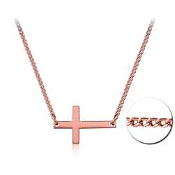 ROSE GOLD PVD COATED SURGICAL STEEL GRADE 316L NECKLACE WITH PENDANT