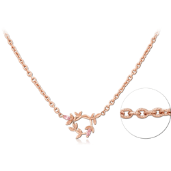 STERLING 925 SILVER ROSE GOLD PLATED JEWELED NECKLACE WITH PENDANT