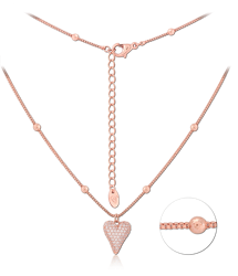 STERLING 925 SILVER ROSE GOLD PLATED JEWELED NECKLACE WITH PENDANT SPECIAL NEW DESIGN