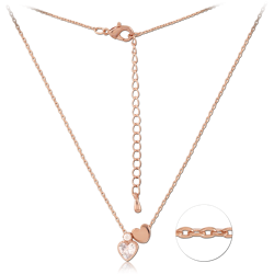 STERLING 925 SILVER ROSE GOLD PLATED JEWELED NECKLACE WITH PENDANT SPECIAL NEW DESIGN