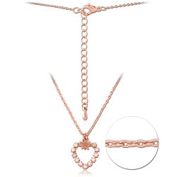 STERLING 925 SILVER ROSE GOLD PLATED JEWELED NECKLACE WITH PENDANT SPECIAL NEW DESIGN