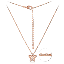 STERLING 925 SILVER ROSE GOLD PLATED JEWELED NECKLACE WITH PENDANT SPECIAL NEW DESIGN
