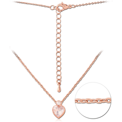 STERLING 925 SILVER ROSE GOLD PLATED JEWELED NECKLACE WITH PENDANT SPECIAL NEW DESIGN