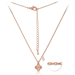 STERLING 925 SILVER ROSE GOLD PLATED JEWELED NECKLACE WITH PENDANT SPECIAL NEW DESIGN