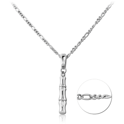 STERLING SILVER 925 RHODIUM COATED JEWELED NECKLACE WITH PENDANT
