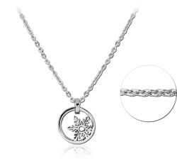 STERLING SILVER 925 RHODIUM COATED NECKLACE WITH PENDANT