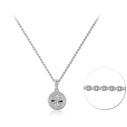 STERLING SILVER 925 RHODIUM COATED NECKLACE WITH PENDANT