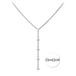 STERLING SILVER 925 RHODIUM COATED JEWELED NECKLACE WITH PENDANT SPECIAL NEW DESIG