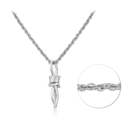 STERLING 925 SILVER RHODIUM PLATED NECKLACE WITH PENDANT