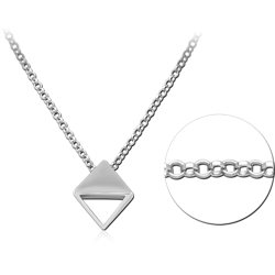 STERLING 925 SILVER RHODIUM PLATED JEWELED NECKLACE WITH PENDANT