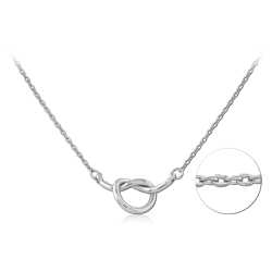 STERLING SILVER 925 RHODIUM COATED JEWELED NECKLACE WITH PENDANT