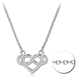 SURGICAL STEEL GRADE 316L NECKLACE WITH PENDANT - INFINITY HEART