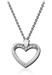 SURGICAL STEEL GRADE 316L JEWELED NECKLACE WITH PENDANT - HEART