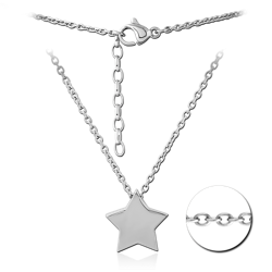 SURGICAL STEEL GRADE 316L NECKLACE WITH PENDANT - STAR