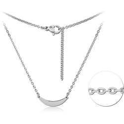 SURGICAL STEEL GRADE 316L NECKLACE WITH PENDANT - CRESCENT