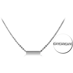 SURGICAL STEEL GRADE 316L NECKLACE WITH PENDANT - SQUARE BARS