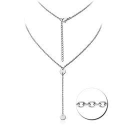 SURGICAL STEEL GRADE 316L NECKLACE WITH PENDANT - DISKS