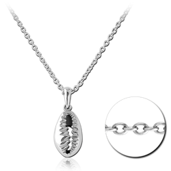 SURGICAL STEEL GRADE 316L NECKLACE WITH PENDANT - SHELL