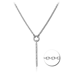SURGICAL STEEL GRADE 316L JEWELED NECKLACE WITH PENDANT
