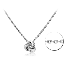 SURGICAL STEEL GRADE 316L NECKLACE WITH JEWELED PENDANT