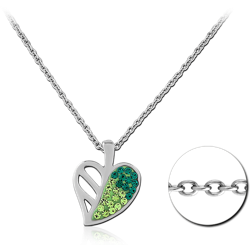 SURGICAL STEEL GRADE 316L NECKLACE WITH JEWELED PENDANT