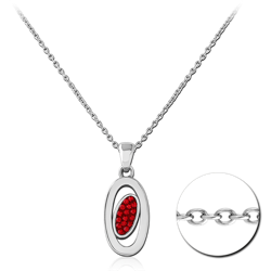 SURGICAL STEEL GRADE 316L JEWELED NECKLACE WITH PENDANT