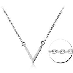SURGICAL STEEL GRADE 316L NECKLACE WITH PENDANT - V