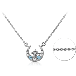 SURGICAL STEEL GRADE 316L NECKLACE WITH JEWELED PENDANT