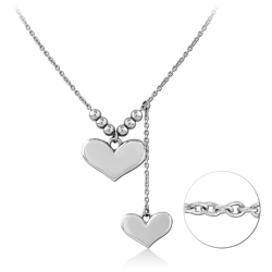 SURGICAL STEEL GRADE 316L NECKLACE WITH PENDANT -HEART