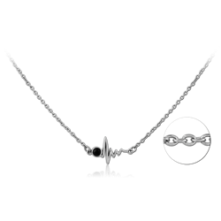 SURGICAL STEEL GRADE 316L JEWELED NECKLACE WITH PENDANT