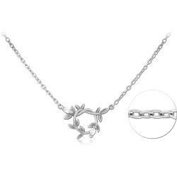 SURGICAL STEEL GRADE 316L JEWELED NECKLACE WITH PENDANT