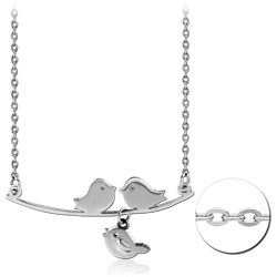 STERLING STERLING 925 SILVER 925 NECKLACE WITH PENDANT - THREE BIRDS