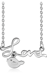 STERLING STERLING 925 SILVER 925 NECKLACE WITH PENDANT - LOVE AND BIRD
