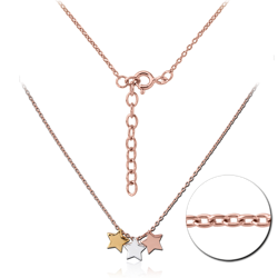 STERLING 925 SILVER NECKLACE WITH PENDANT GOLD PVD AND ROSE GOLD PVD COATED