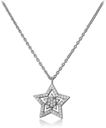 STERLING STERLING 925 SILVER 925 JEWELED NECKLACE - STAR