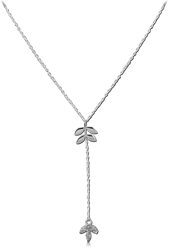 STERLING STERLING 925 SILVER 925 JEWELED NECKLACE WITH PENDANT - LEAFS