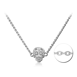 STERLING 925 SILVER NECKLACE WITH PENDANT - FANCY SKULL