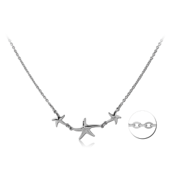 STERLING 925 SILVER NECKLACE WITH PENDANT - THREE STARFISH